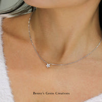 Dainty Flower Diamond Necklace - Benny's Gems Creations