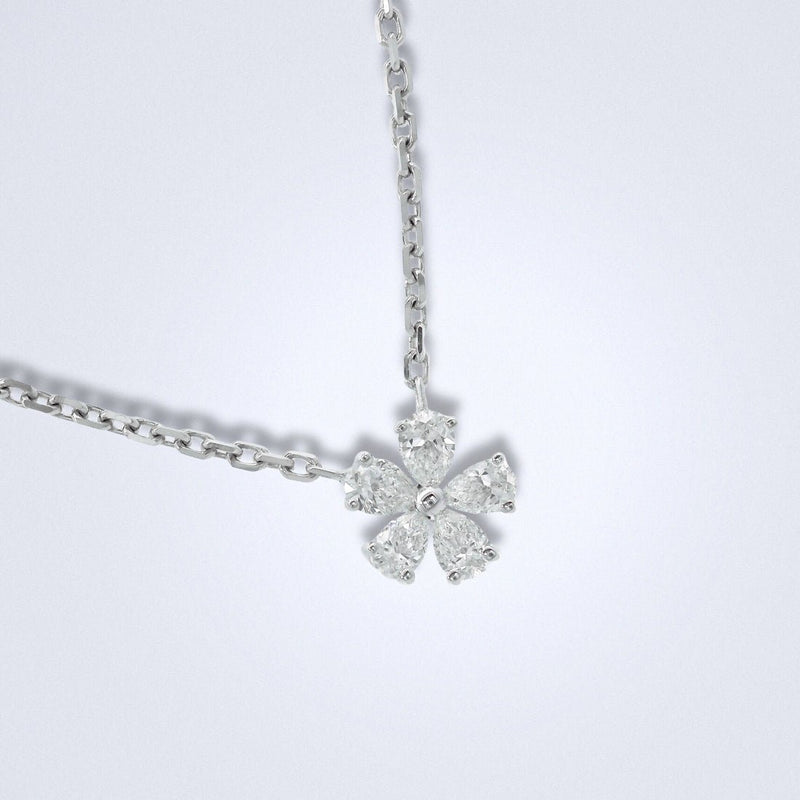 Dainty Flower Diamond Necklace - Benny's Gems Creations