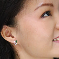 Dainty Jade Diamond Earrings - Benny's Gems Creations
