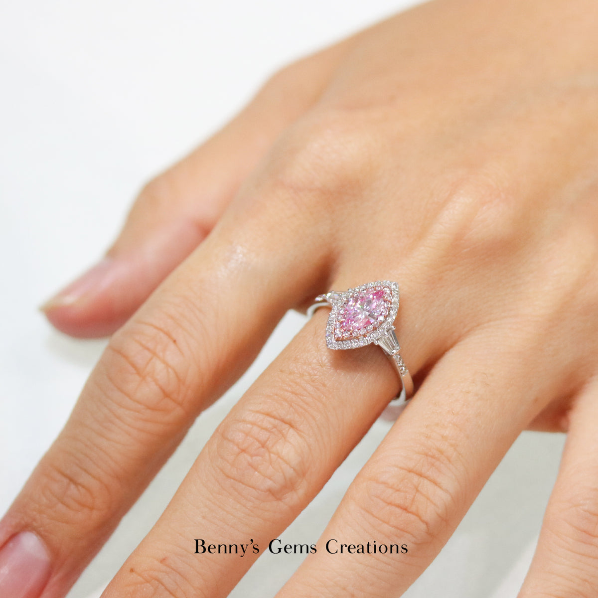 Dainty Lady Pink Diamond Ring - Benny's Gems Creations