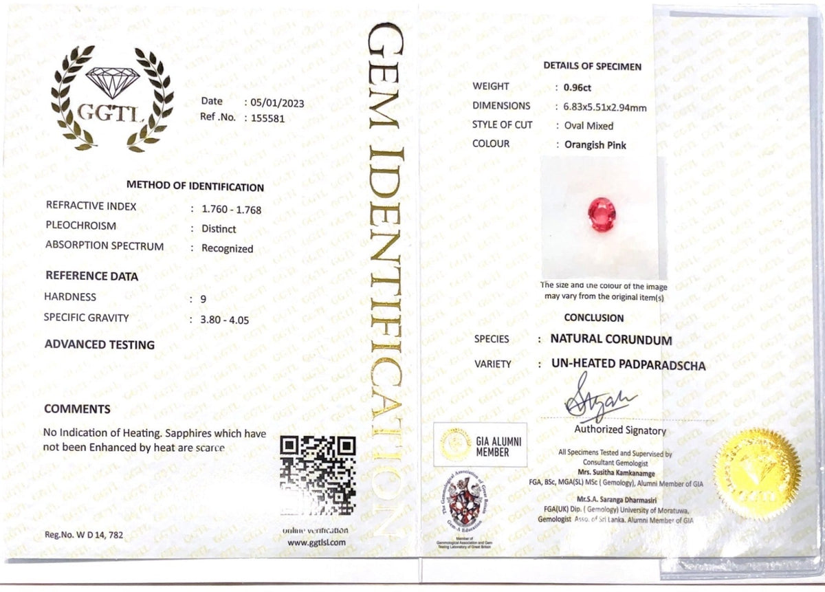 Dainty Padparadscha Diamond Ring - Benny's Gems Creations