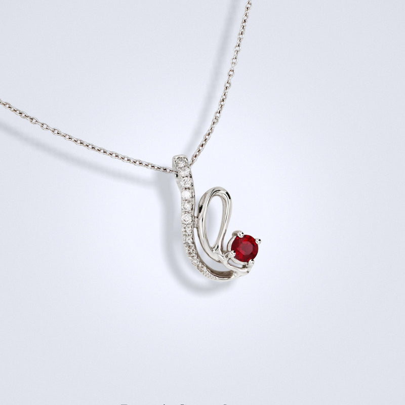 Dainty Ruby Butterfly Diamond Pendant - Benny's Gems Creations