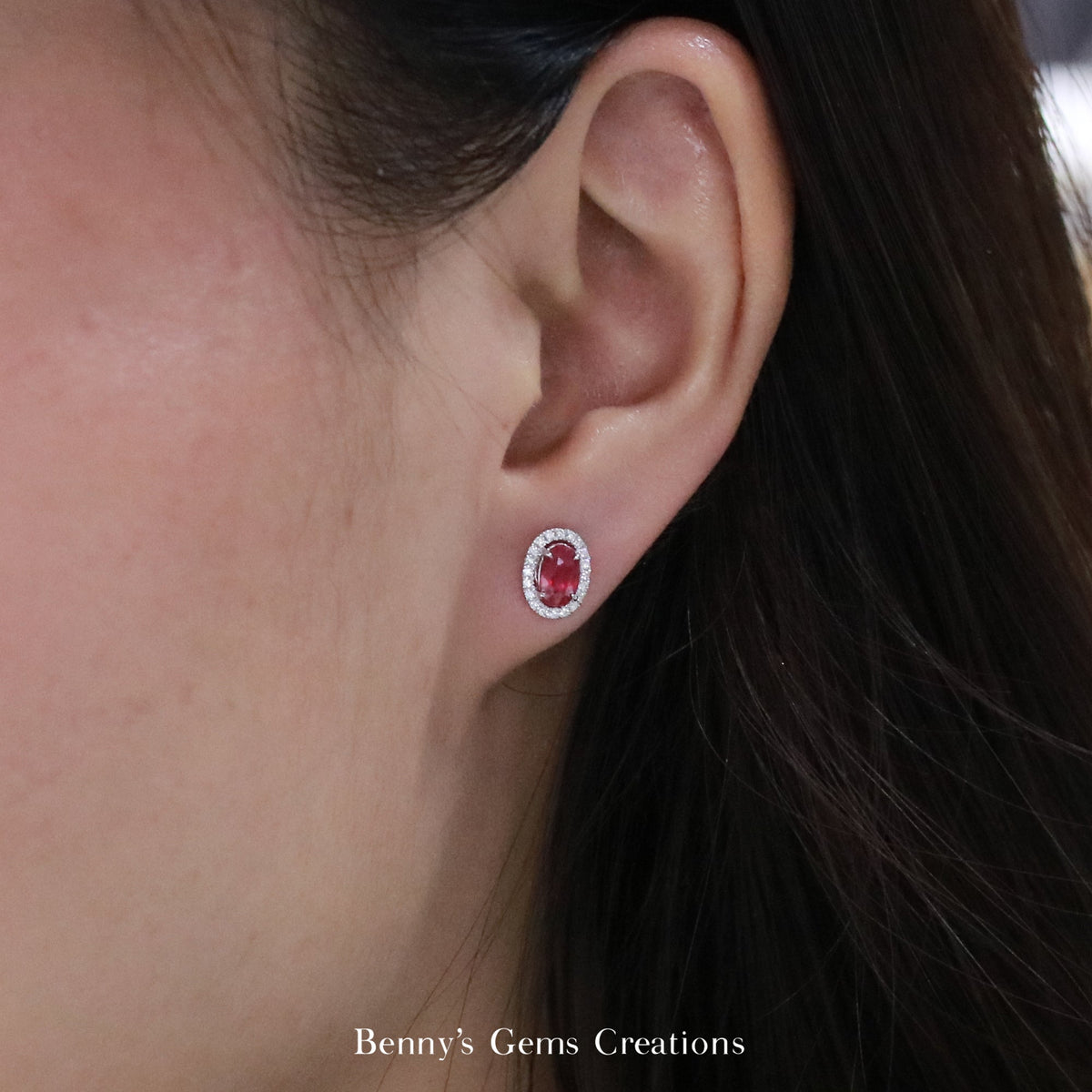 Dainty Ruby Diamond Earrings - Benny's Gems Creations