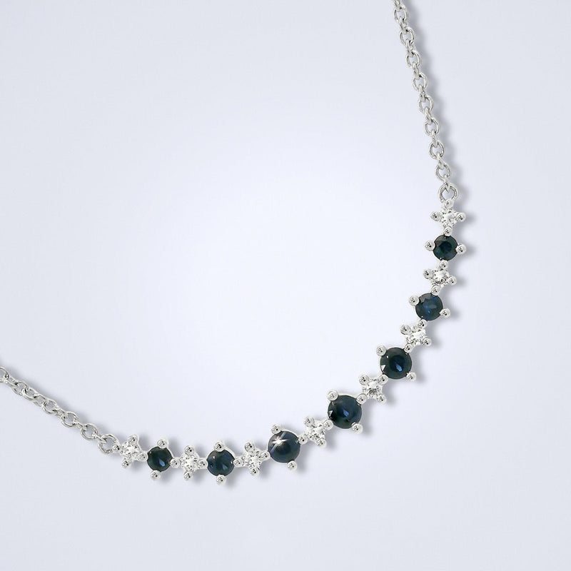 Dainty Sapphire Diamond Necklace - Benny's Gems Creations