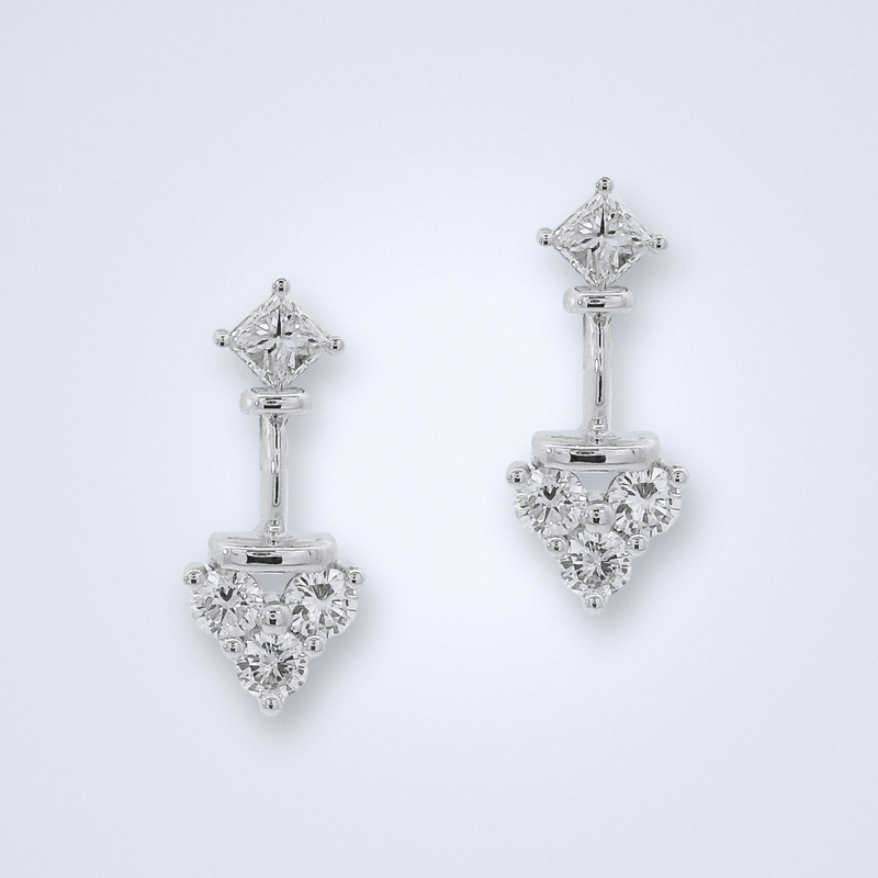 Dainty White Gold Diamond Earrings - Benny's Gems Creations