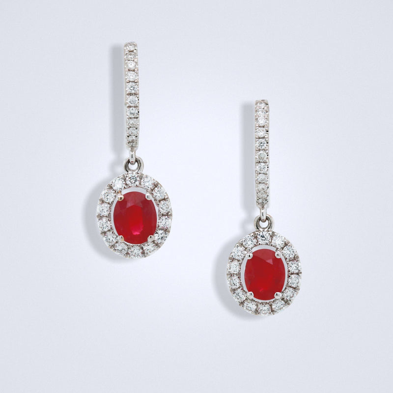 Dangling Classic Ruby Diamond Earrings - Benny's Gems Creations