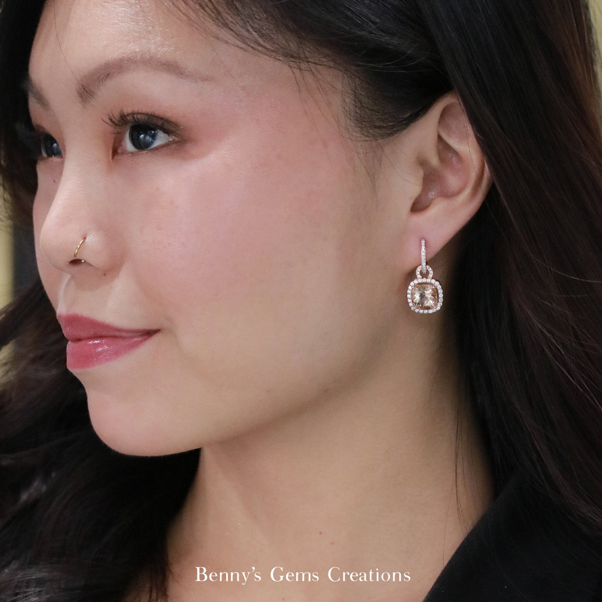 Dangling Duo Wear Morganite Earrings - Benny's Gems Creations