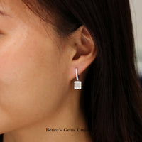 Dangling Emerald Illusion Diamond Earrings - Benny's Gems Creations