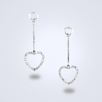 Dangling Heart Diamond Earrings - Benny's Gems Creations