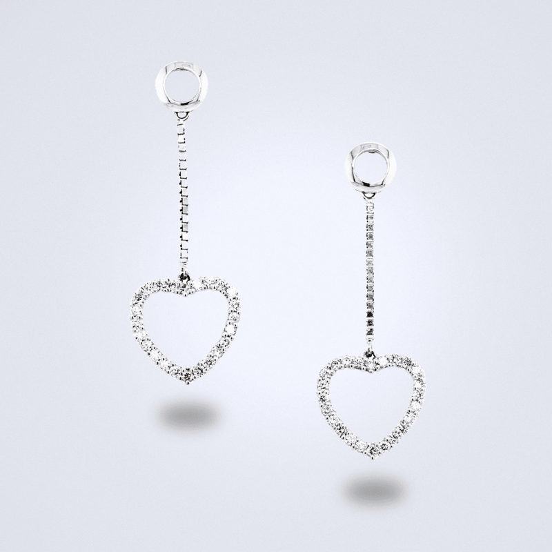Dangling Heart Diamond Earrings - Benny's Gems Creations