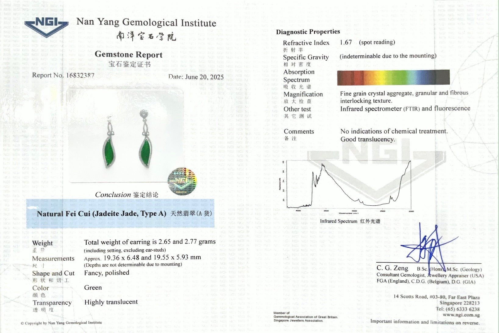 Dangling Jade Diamond Earrings - Benny's Gems Creations