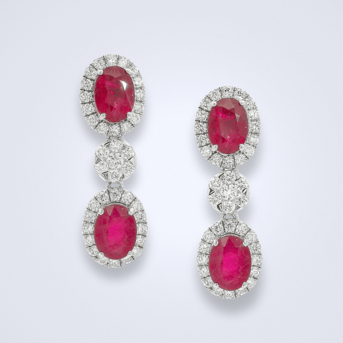 Dangling Ruby Glamour Diamond Earrings - Benny's Gems Creations