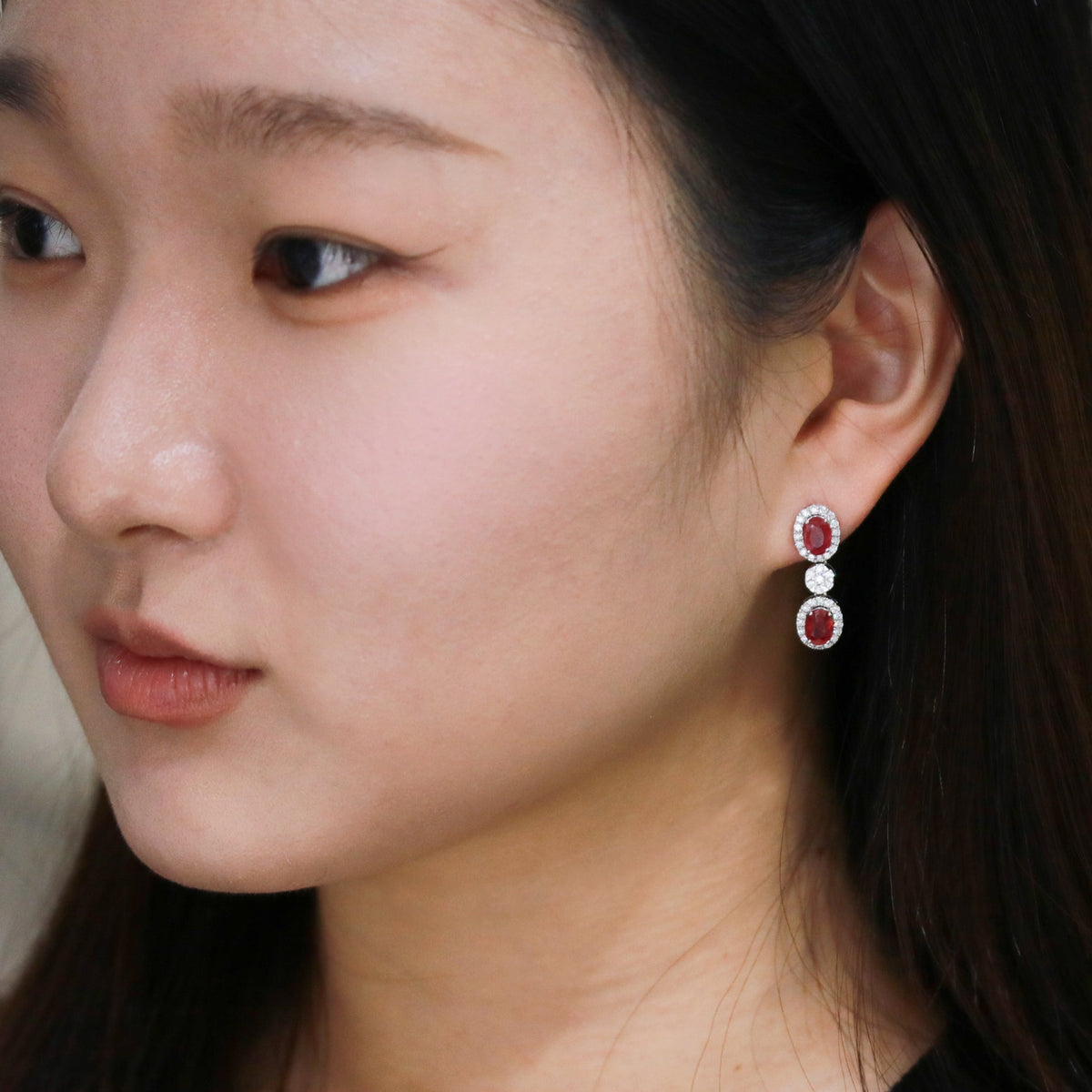 Dangling Ruby Glamour Diamond Earrings - Benny's Gems Creations