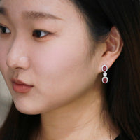 Dangling Ruby Glamour Diamond Earrings - Benny's Gems Creations