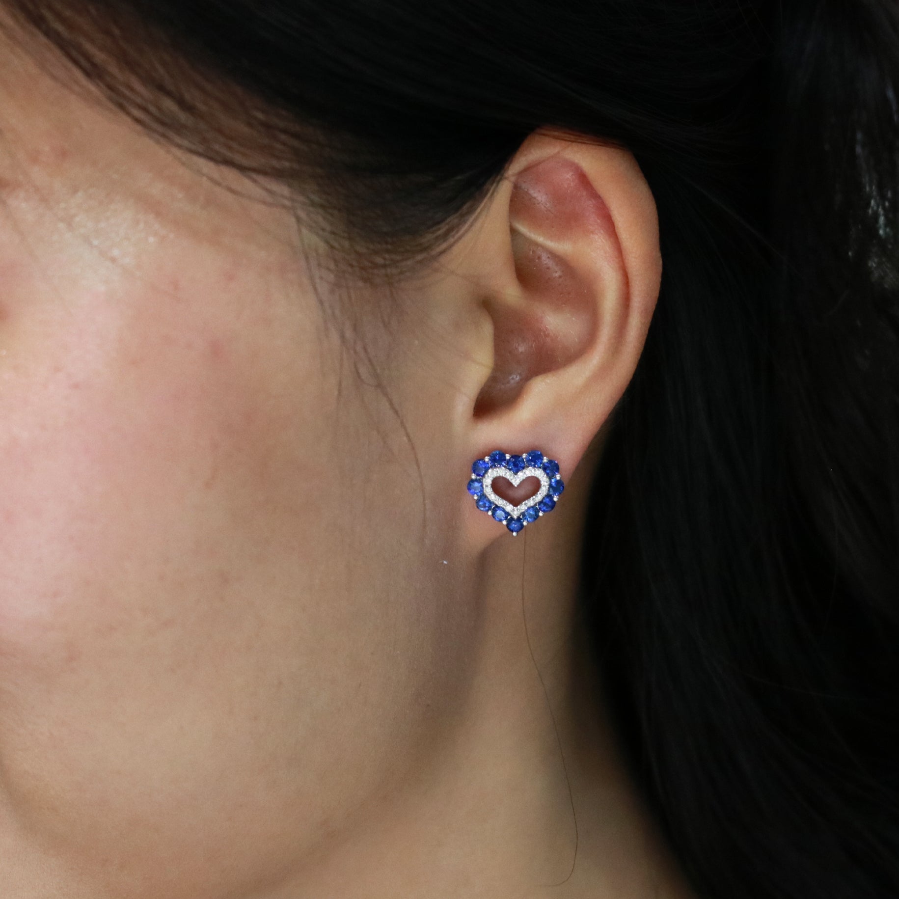 Darling Blue Sapphire Diamond Earrings - Benny's Gems Creations