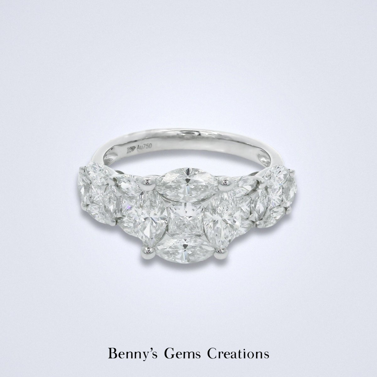 Dazzling White Gold Diamond Ring - Benny's Gems Creations