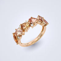 Delicate Padparadscha Diamond Ring - Benny's Gems Creations