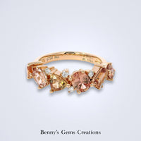 Delicate Padparadscha Diamond Ring - Benny's Gems Creations