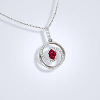 Delicate Ruby Swirl Diamond Pendant - Benny's Gems Creations