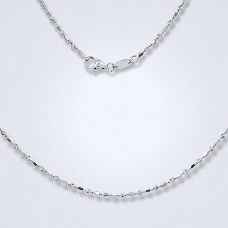 Designer Prism Bead White Gold Chain - Benny's Gems Creations