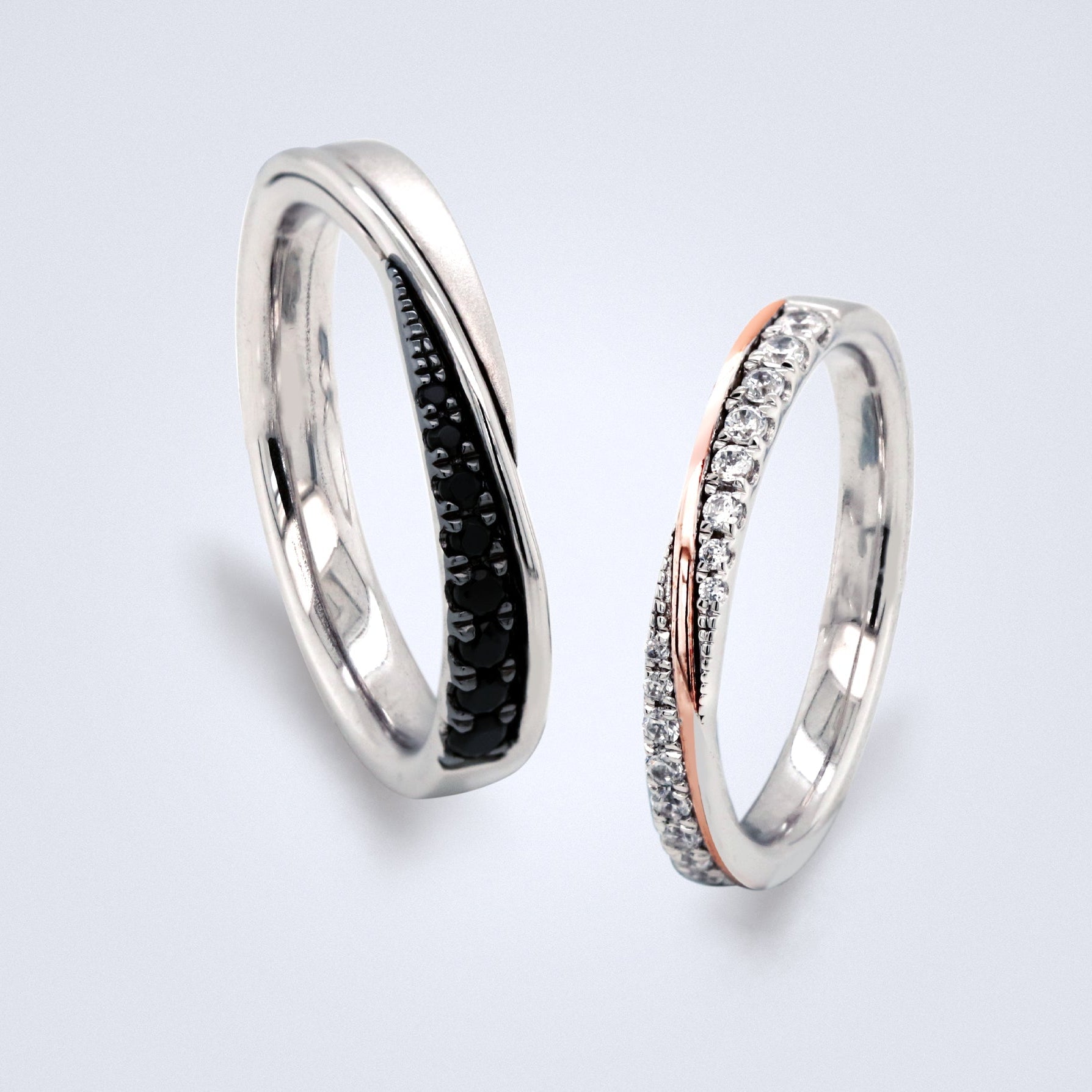 Diamond Bliss Platinum Wedding Bands - Futago Bridal - Benny's Gems Creations