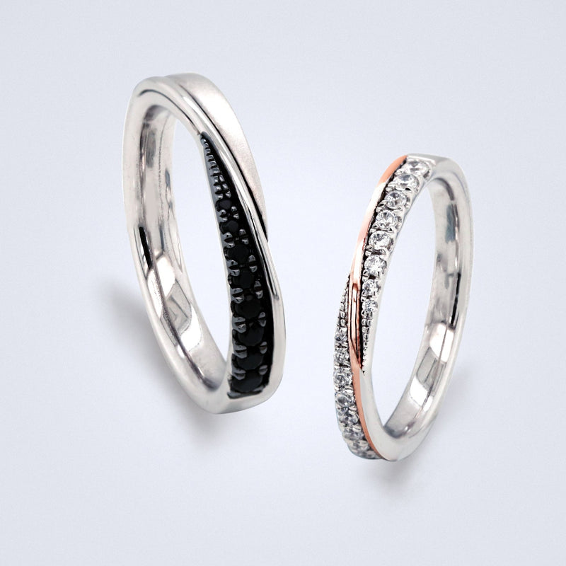 Diamond Bliss Platinum Wedding Bands - Futago Bridal - Benny's Gems Creations