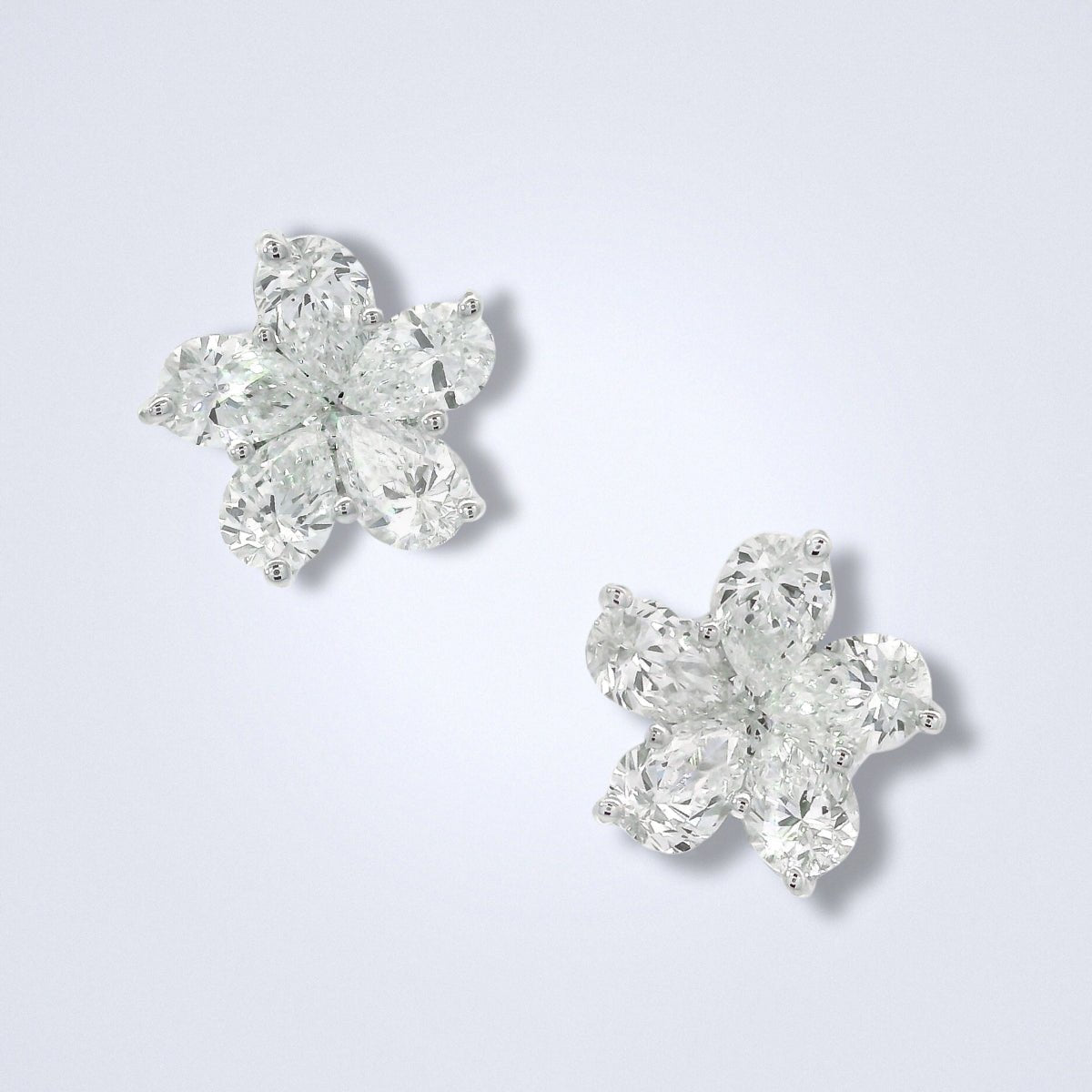 Diamond Blossom Flower Earrings - Benny's Gems Creations