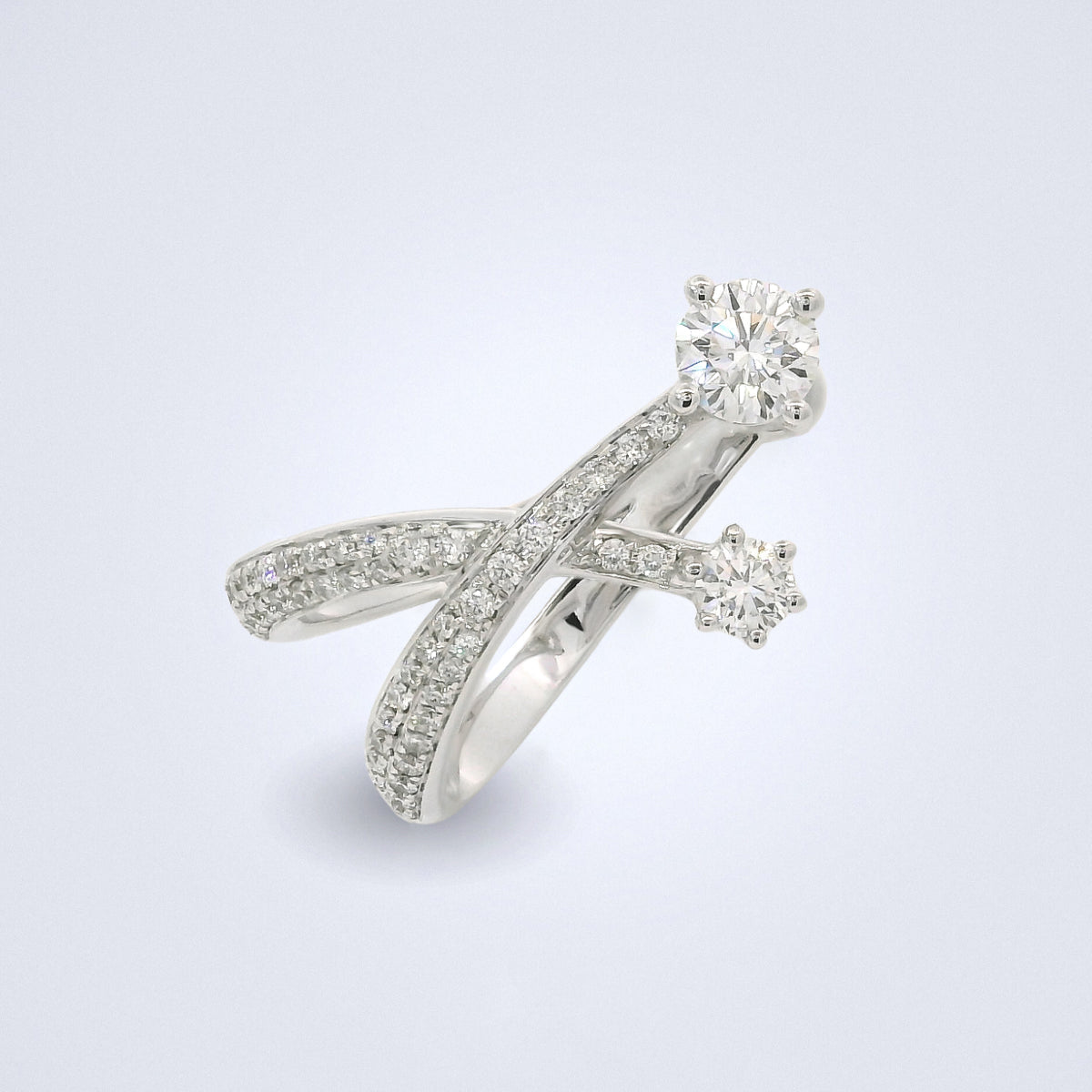 Diamond Crossover Ring - Benny's Gems Creations