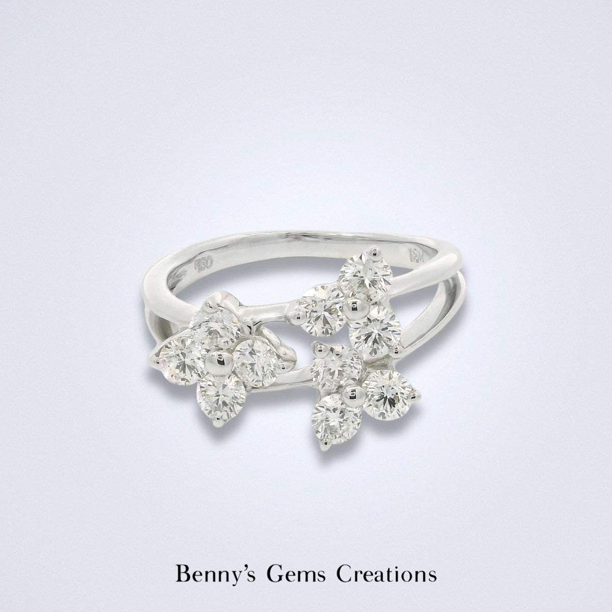 Diamond Floral Cluster Ring - Benny's Gems Creations