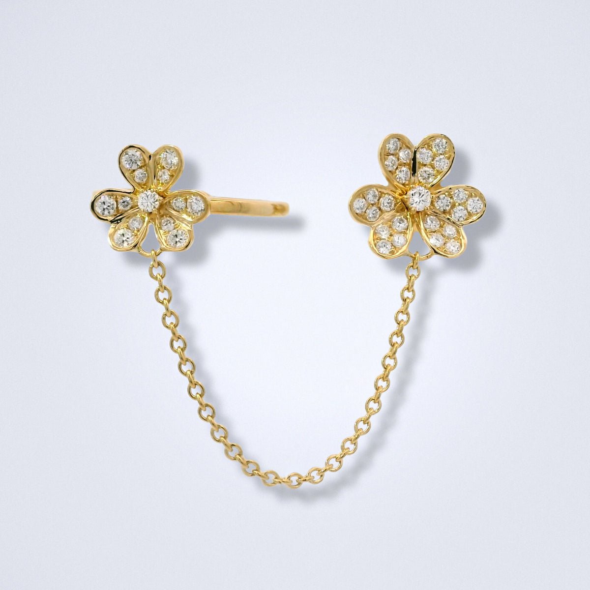Diamond Floral Ear Cuff Earrings - Benny's Gems Creations