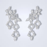 Diamond Geometry Cascade Earrings - Benny's Gems Creations