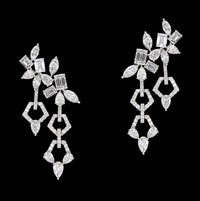 Diamond Geometry Cascade Earrings - Benny's Gems Creations