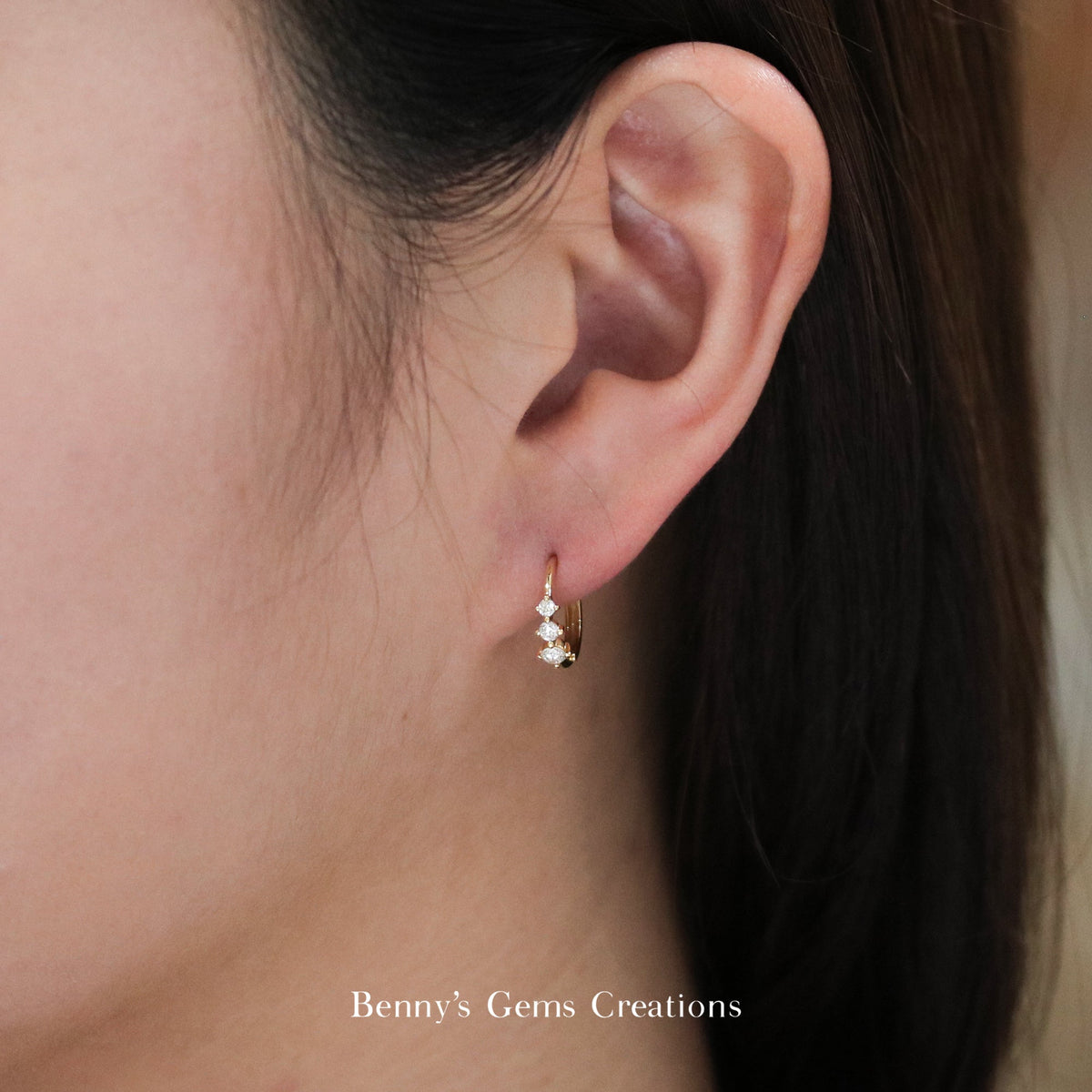 Diamond Glow Loop Earrings - Benny's Gems Creations