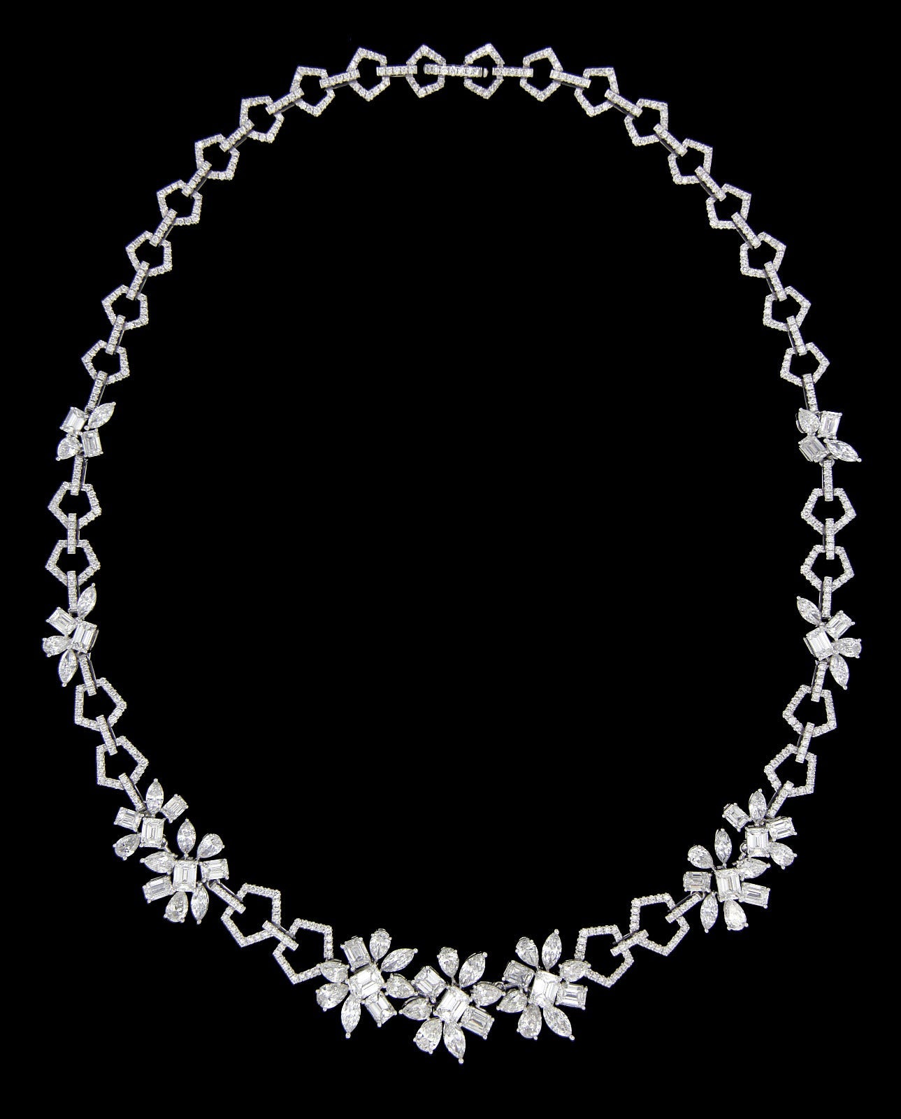 Diamond Jardin Link Necklace - Benny's Gems Creations