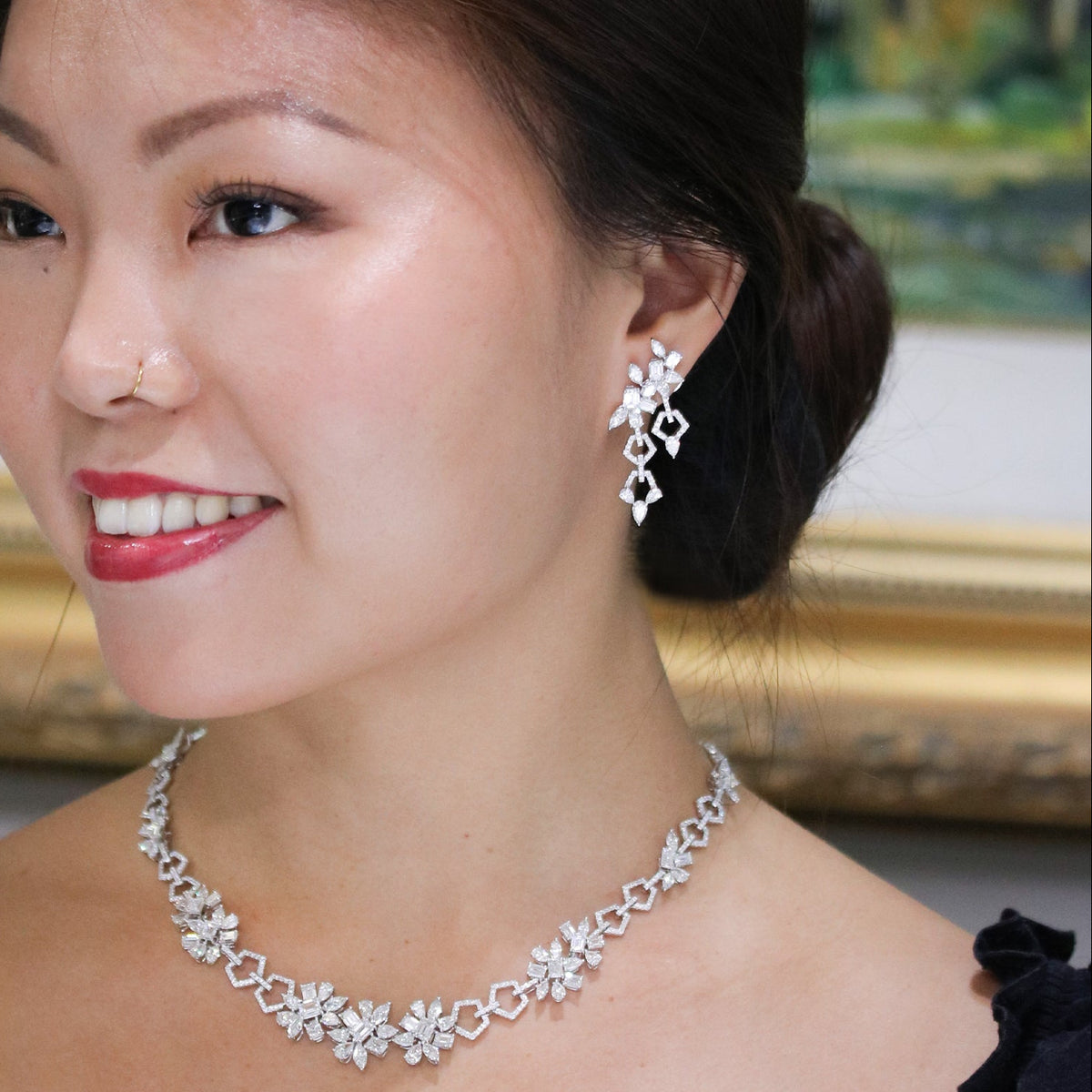 Diamond Jardin Link Necklace - Benny's Gems Creations