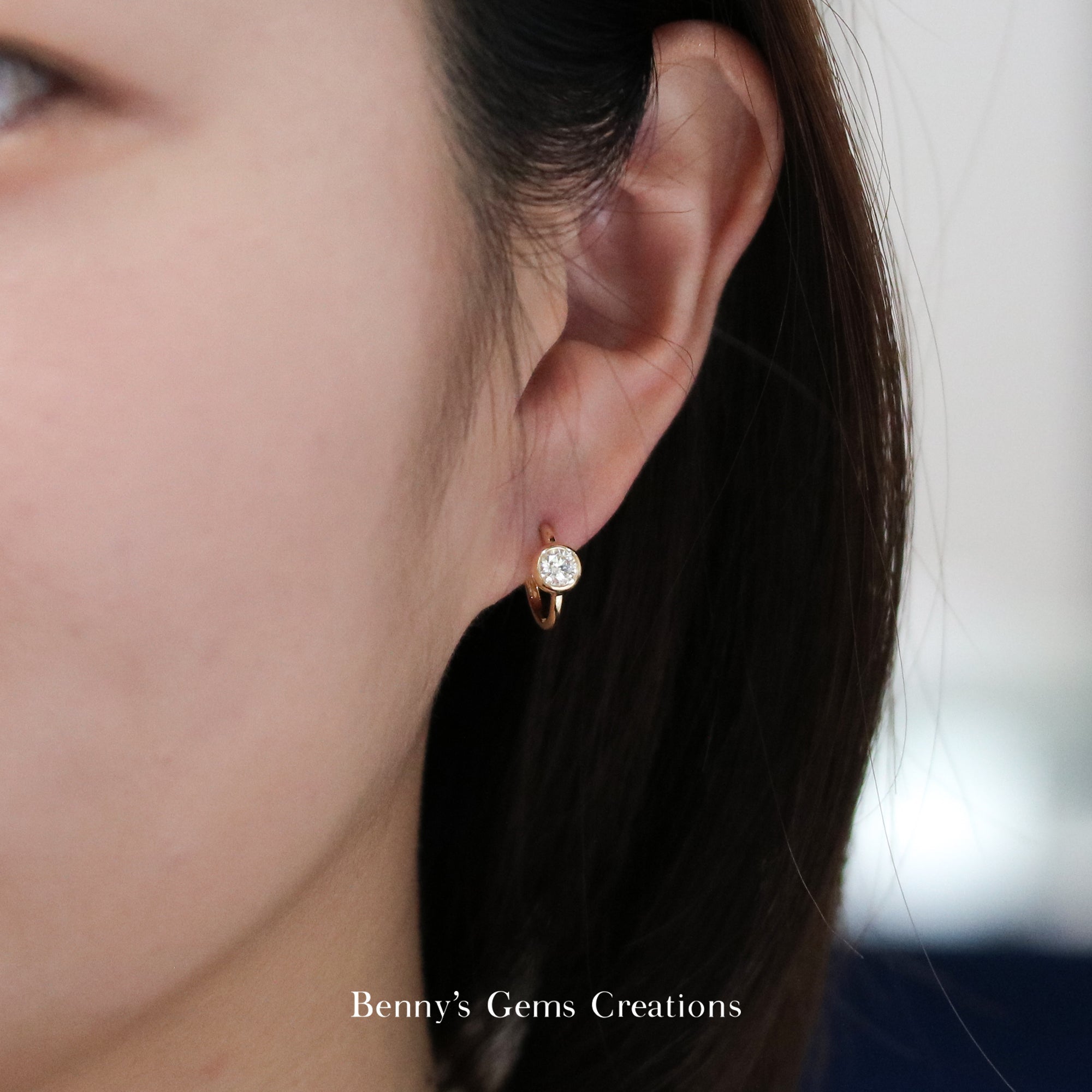Diamond Kiss Loop Earrings - Benny's Gems Creations