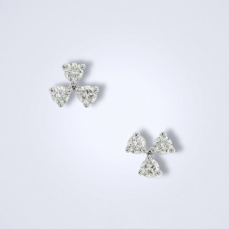 Diamond Trio Stud Earrings - Benny's Gems Creations