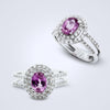 Double Halo Pink Sapphire Diamond Ring - Benny's Gems Creations