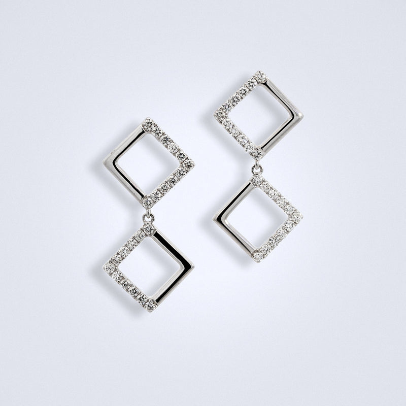 Double Sparkle Diamond Earrings - Benny's Gems Creations