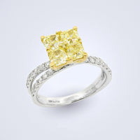 Elegant Cluster Yellow Diamond Ring - Benny's Gems Creations