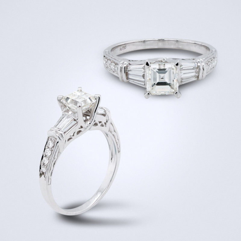 Elegant Diamond Engagement Ring - Benny's Gems Creations