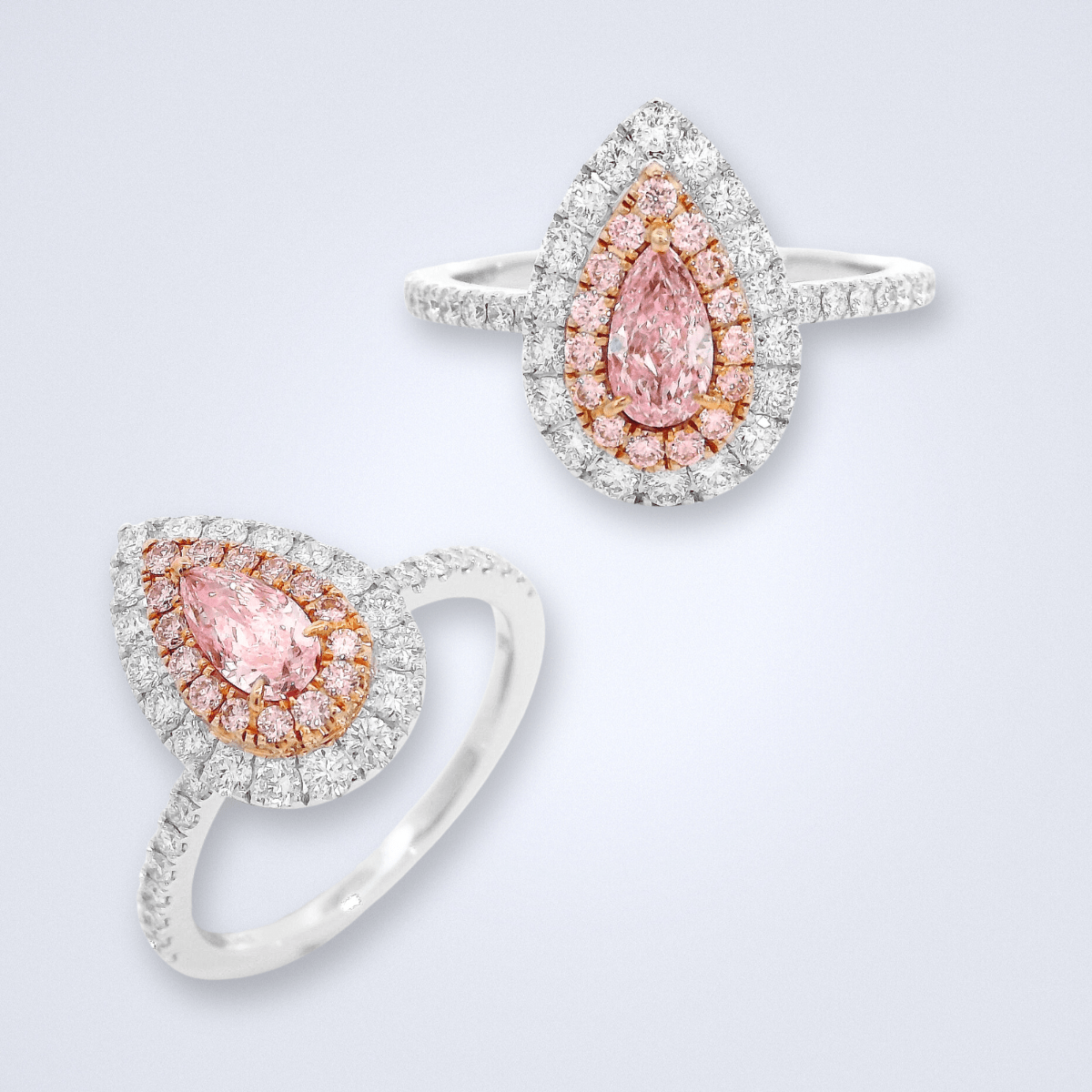 Elegant Pink Pear Diamond Ring - Benny's Gems Creations