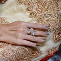 Elegant Rose Gold Flower Diamond Ring - Benny's Gems Creations