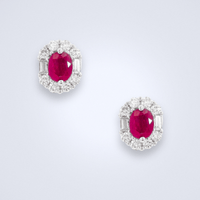 Elegant Ruby Diamond Earrings - Benny's Gems Creations