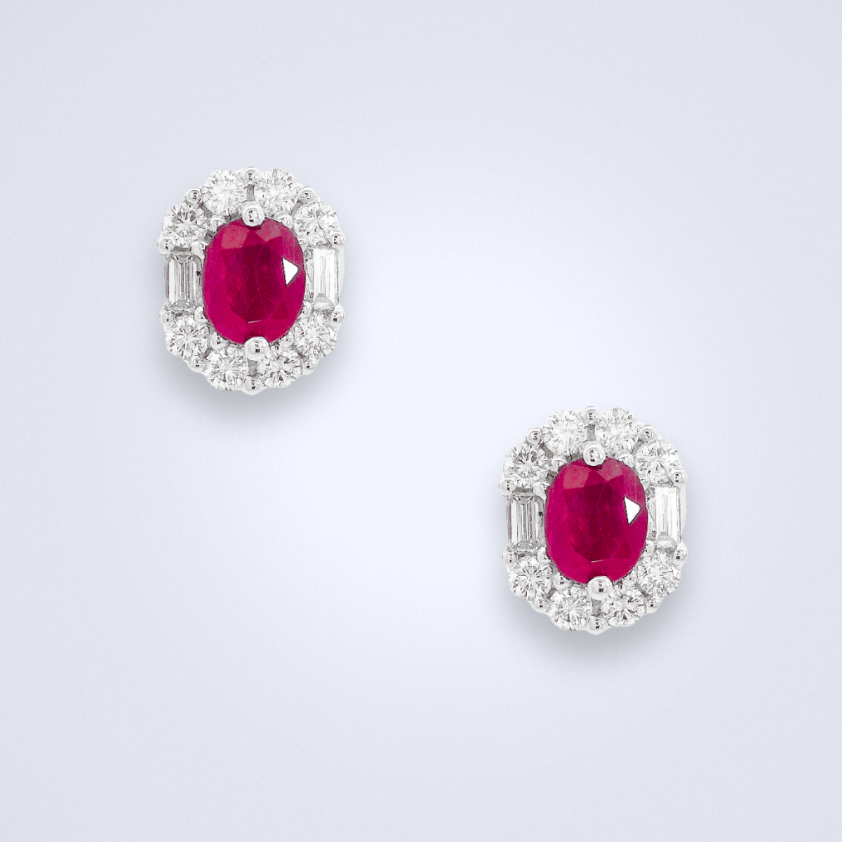 Elegant Ruby Diamond Earrings - Benny's Gems Creations