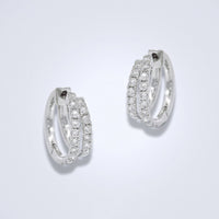 Elegant White Gold Diamond Loop Earrings - Benny's Gems Creations