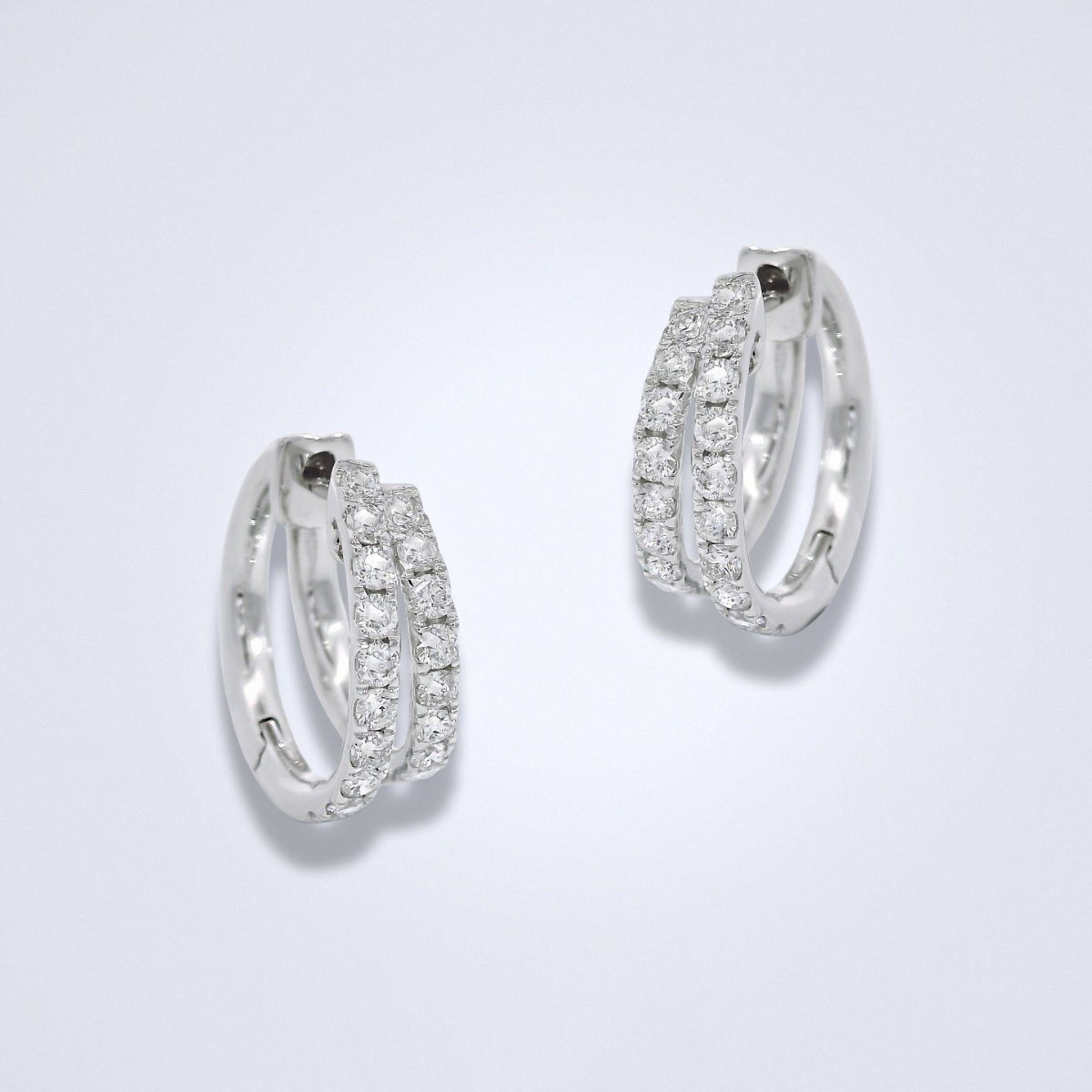 Elegant White Gold Diamond Loop Earrings - Benny's Gems Creations
