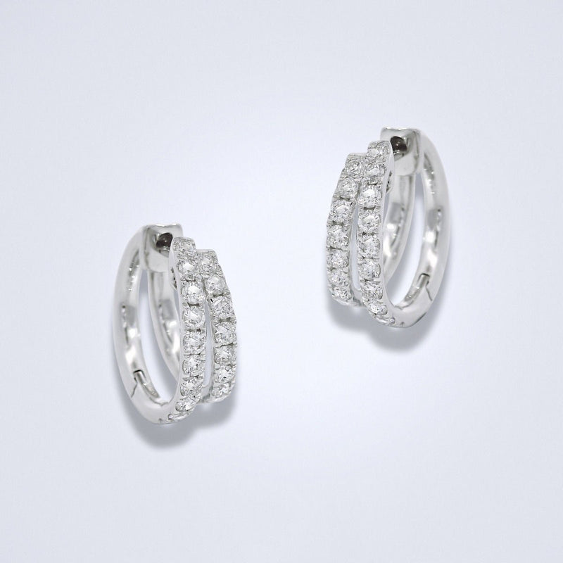 Elegant White Gold Diamond Loop Earrings - Benny's Gems Creations