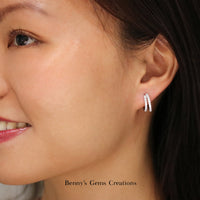 Elegant White Gold Diamond Loop Earrings - Benny's Gems Creations