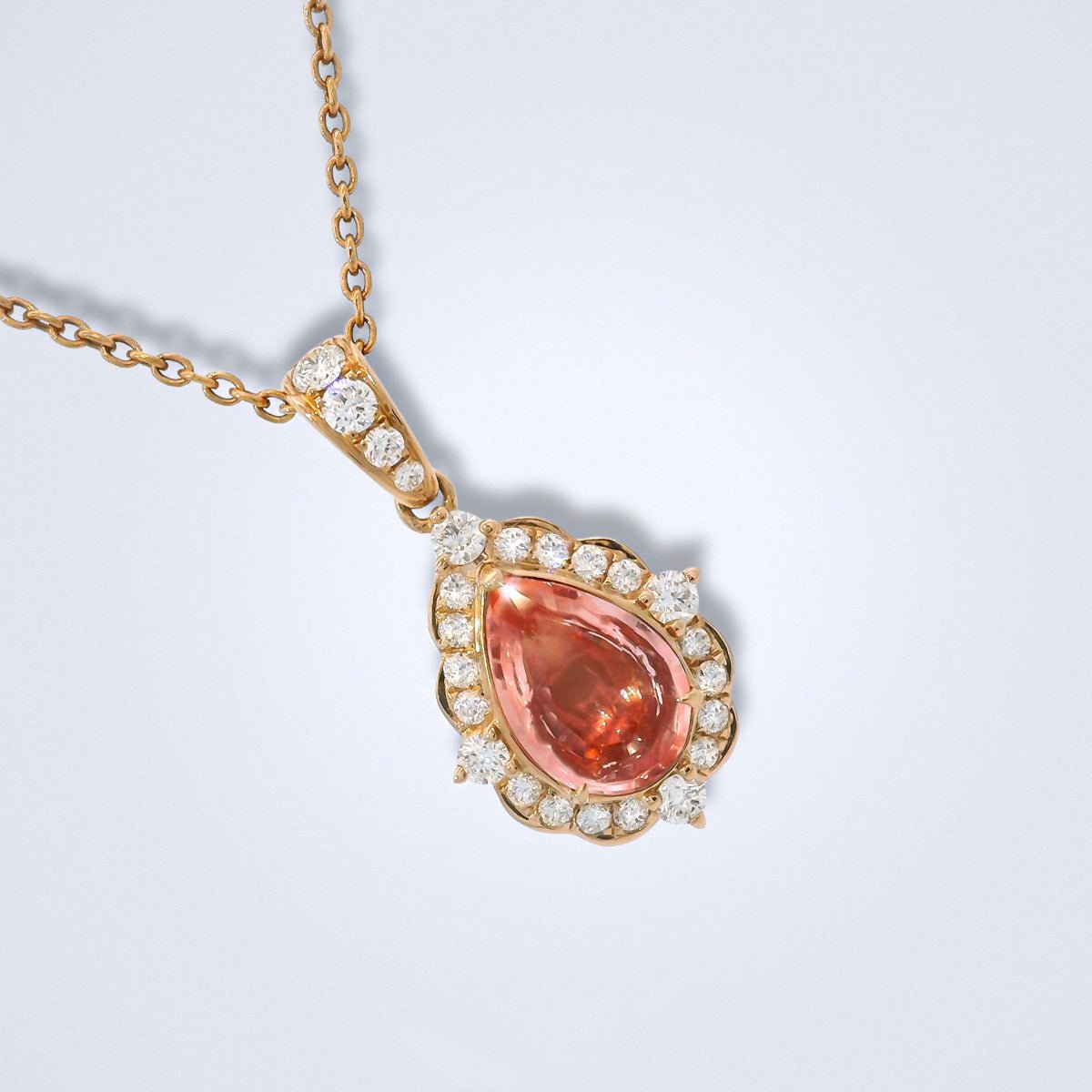 Ember Glow Padparadscha Pendant - Benny's Gems Creations